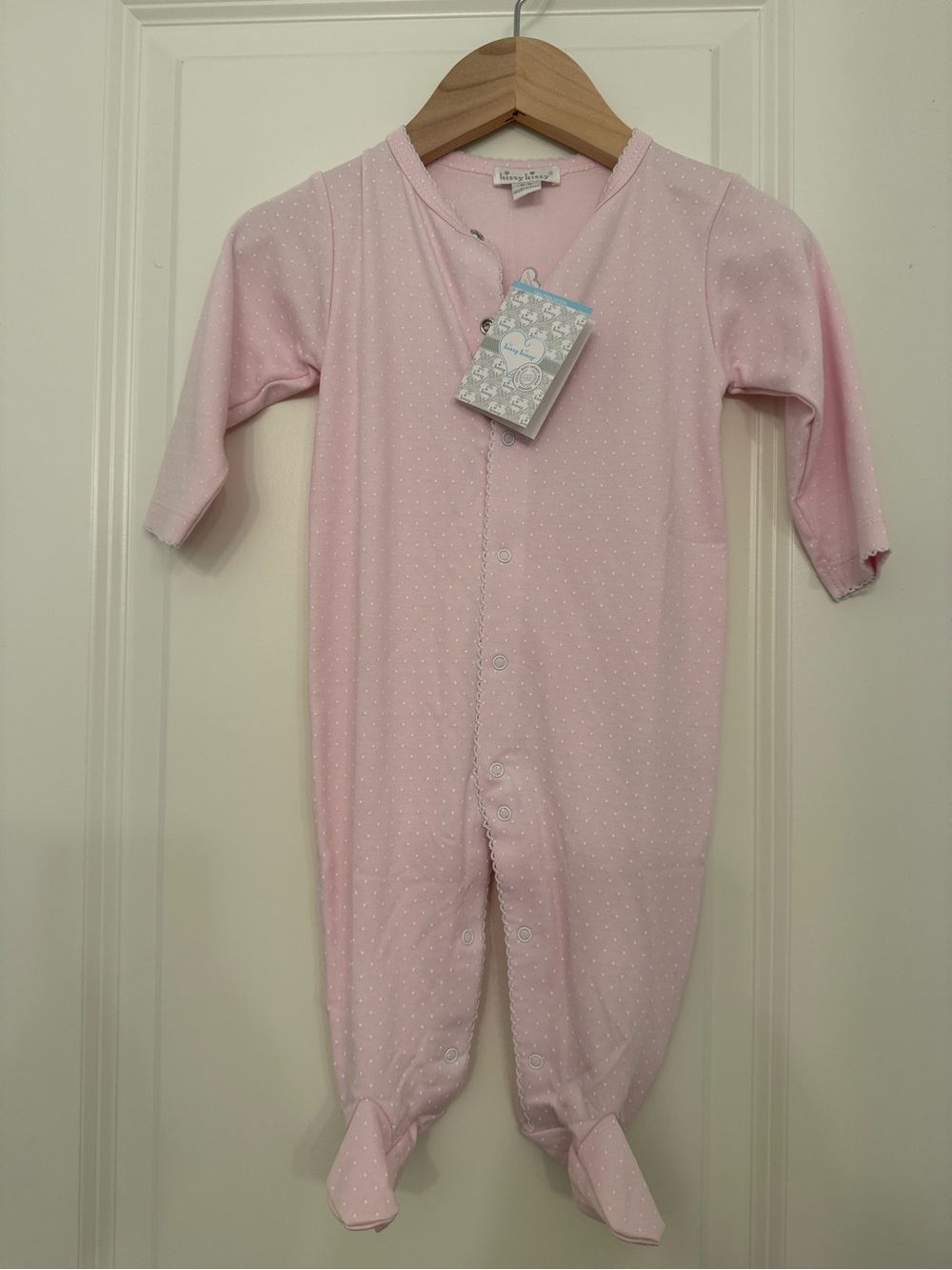 Kissy Kissy Light Pink Polka Dot Footed Pajama